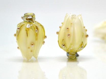 white flower glass beads for jewelry making wedding jewelry bridal jewelry flower girl jewelry floral glass beads white lampwork beads beige