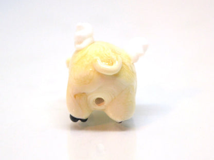 Glass flying pig beads, Lampwork pig beads with wings, Beige pig beads, Valentine's Day, Cute piggy beads