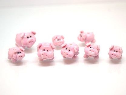 Lampwork pig beads
