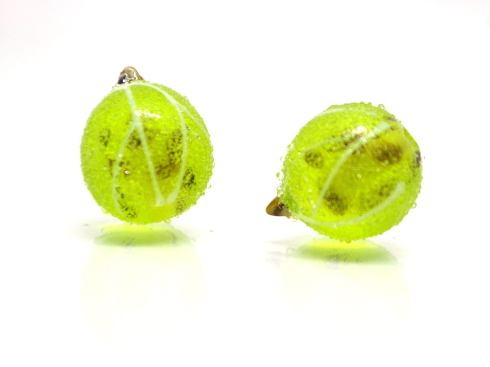 Glass gooseberry beads, Lampwork gooseberry beads, Glass berries, Gardener gift, Fruit sculpture, Forrest berry, Garden berry, Half drilled