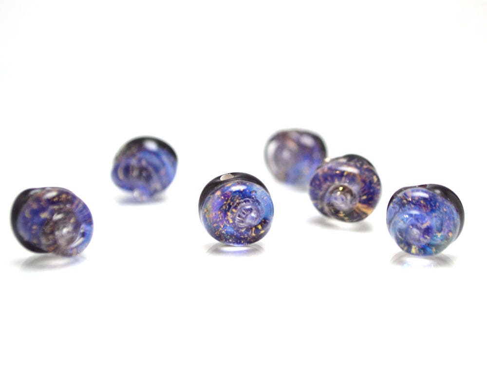 blue purple glass beads for bracelet making jewelry helix lampwork beads glass snail beads sparkling bead set lampwork artisan rainbow shell