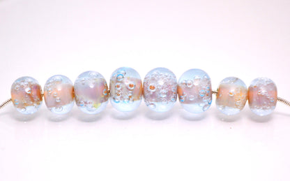 Bubbles glass bubble jewelry lampwork blue glass bubbles sky blue glass bead set artisan lampwork jewelry making bead Bubble bracelet