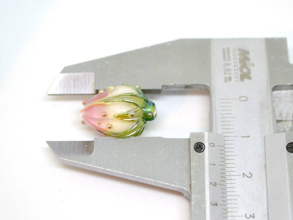 pink white beads lampwork glass beads lampwork pink beads pink flower white handmade flower beads for earrings making jewelry