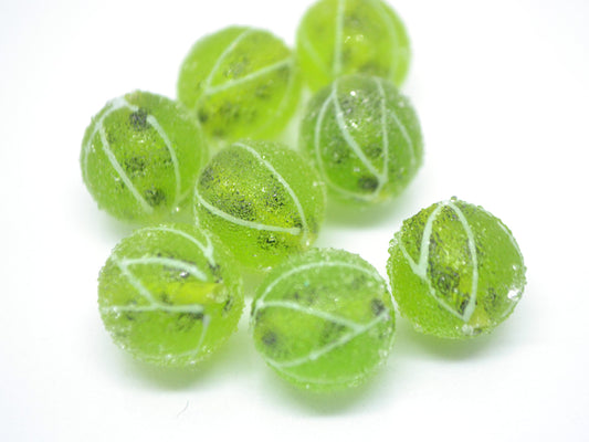 Lampwork gooseberry beads, Green berry beads, Glass berries, Garden berry beads, Glass gooseberry beads, Berry jewelry making