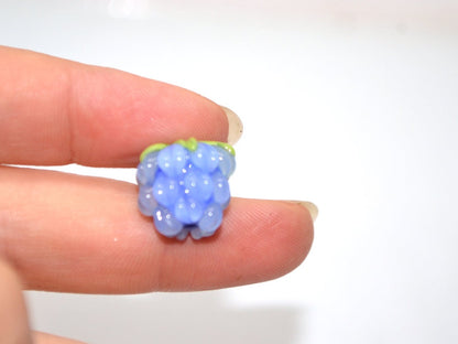 Periwinkle blue lampwork raspberry, Glass berries, Lampwork berry beads, Berry fruit beads, Glass Raspberry, Forrest berry beads
