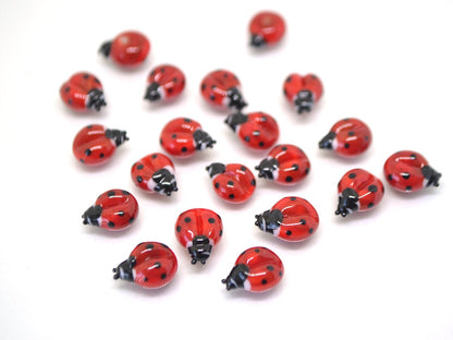 Lampwork ladybug beads