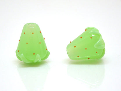 Salad green Strawberry glass beads, Green berry beads, Lampwork berry beads, Lampwork berries, Lampwork strawberry, Berry jewelry