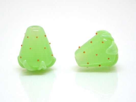Salad green Strawberry glass beads, Green berry beads, Lampwork berry beads, Lampwork berries, Lampwork strawberry, Berry jewelry
