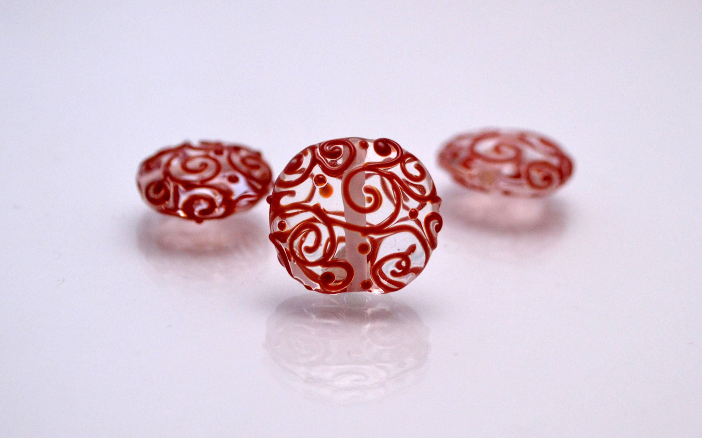 clear jewelry making bead artisan lampwork set colorful jewelry bead lentils bead handmade jewelry making set clear red glass bead coin