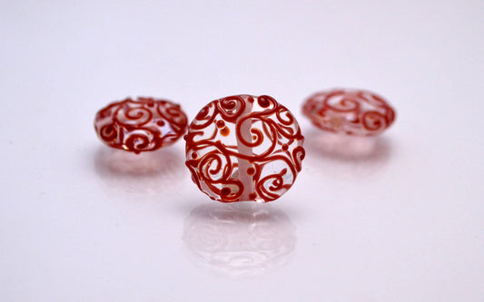 clear jewelry making bead artisan lampwork set colorful jewelry bead lentils bead handmade jewelry making set clear red glass bead coin