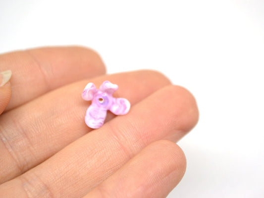 Lavender pink flower beads, Matiola flower beads, Tiny flowers, 12mm flower beads, Handmade glass beads, Artisan lampwork, Floral lampwork