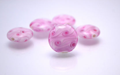 lampwork bead pink lentils bead murano glass bead jewelry making bead pink glass charm bead artisan lampwork galaxy bead Italian glass
