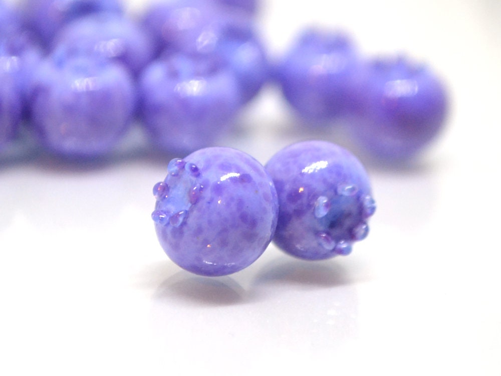 Glass purple blueberry, Lampwork berry, Lavender purple glass berries, Realistic berry
