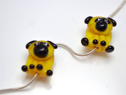 glass dog charm year of the dog new year 2018 gift dog pendant new year pendant dog kids jewelry making yellow dog black dog smiling dog