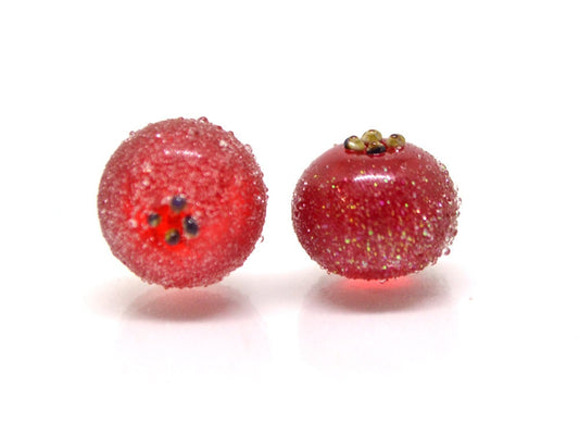 Red frost currant glass beads, Frosted glass berries, Lampwork berry, Lampwork currant, Glass Redcurrant,Lampwork glass beads,Handmade beads