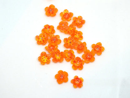 orange jewelry flower necklace making set handmade jewelry making set orange wildflower sunny orange glass beads transparent orange bright