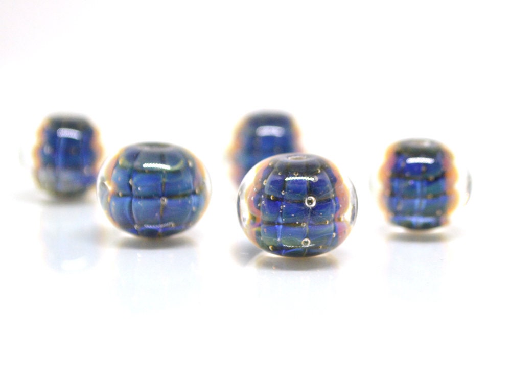 glass beads set for bracelet making lampwork beads blue glass beads green crocodile stripes beads reptile artisan lampwork rondelle lampwork
