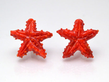 Red lampwork starfish Focal bead pendant Murano glass Lampwork ocean Jewelry marine glass beads Kid jewelry Nautical Jewelry making bead