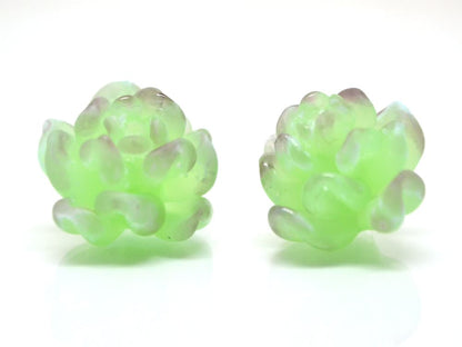 Glass succulent beads, Matte glass beads, Frosted glass beads, Home flowers,Cactus miniature,Succulent sculpture, Cacti figurine,Tiny cactus