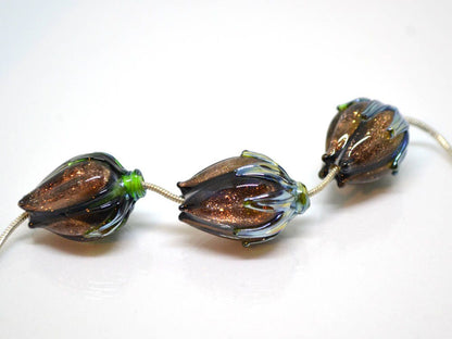 aventurine beads gold glass beads gold sand gold beads floral lampwork handmade beads gold glass pendant gold glitter beads flower pendant