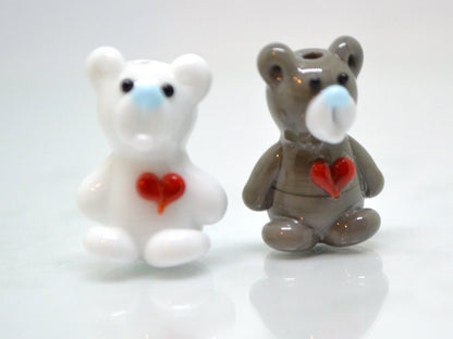 Lampwork bear beads