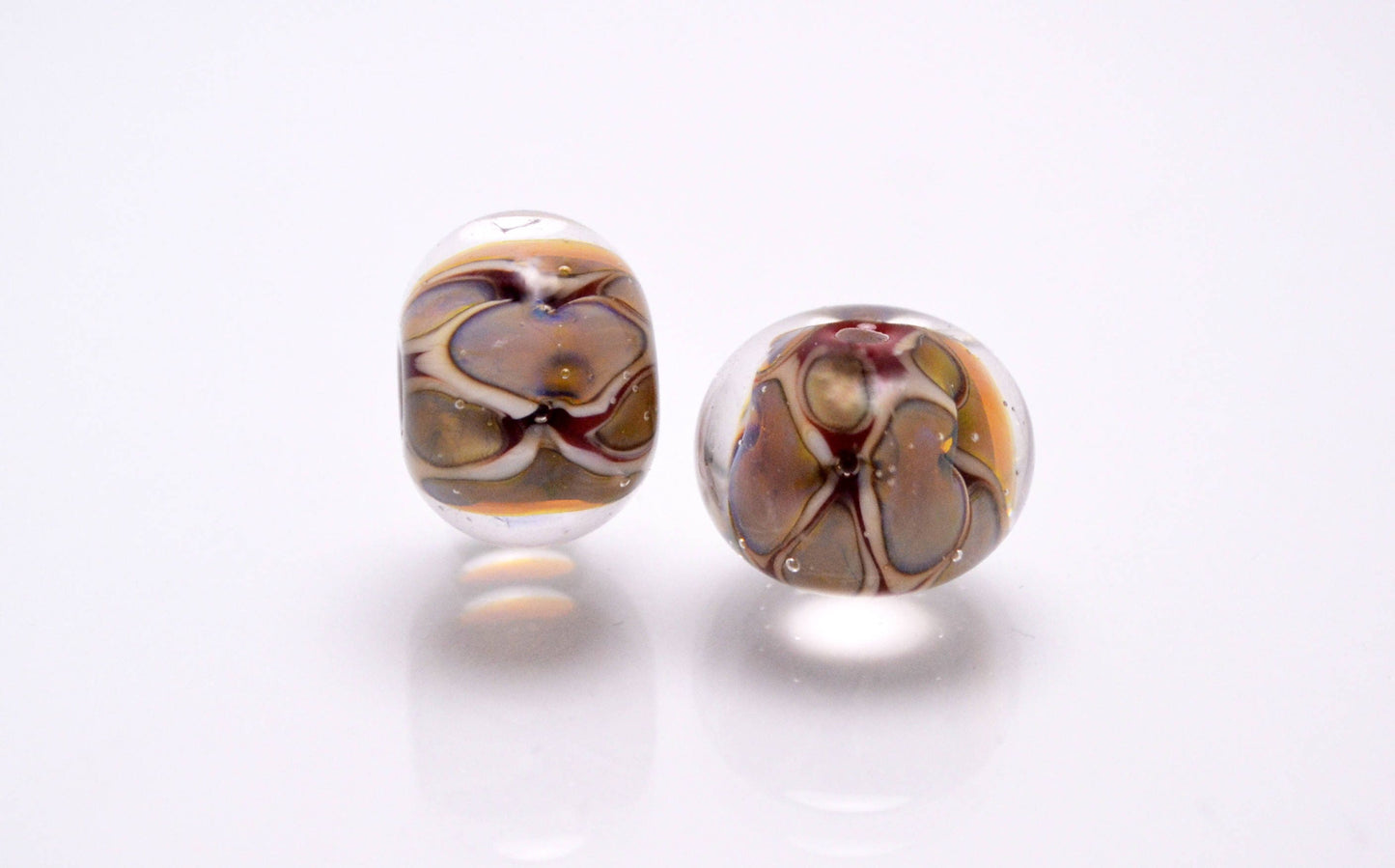 colorful bead snake jewelry handcrafted beads  artisan lampwork glass  3d flower glass clear pearl  jewelry set reptile bead handmade