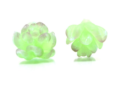 Glass succulent beads, Matte glass beads, Frosted glass beads, Home flowers,Cactus miniature,Succulent sculpture, Cacti figurine,Tiny cactus