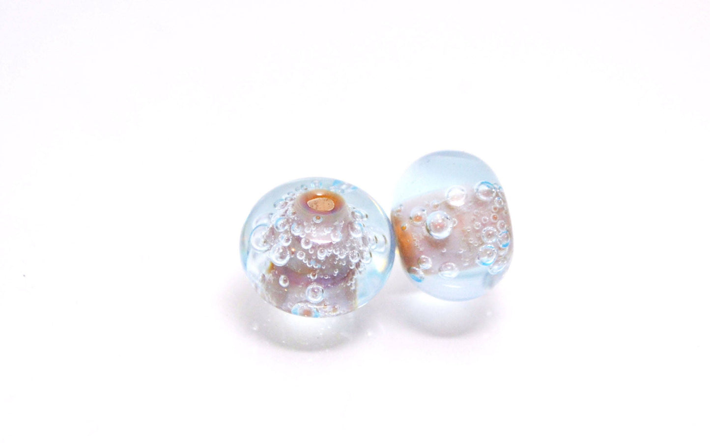 Bubbles glass bubble jewelry lampwork blue glass bubbles sky blue glass bead set artisan lampwork jewelry making bead Bubble bracelet