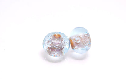 Bubbles glass bubble jewelry lampwork blue glass bubbles sky blue glass bead set artisan lampwork jewelry making bead Bubble bracelet