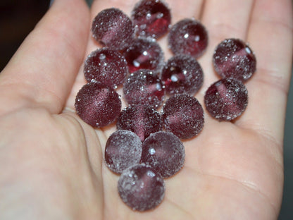 Frosted purple glass beads, Artisan lampwork rondelle beads, amethyst glass beads, sugar glass beads for jewelry making bracelet earrings