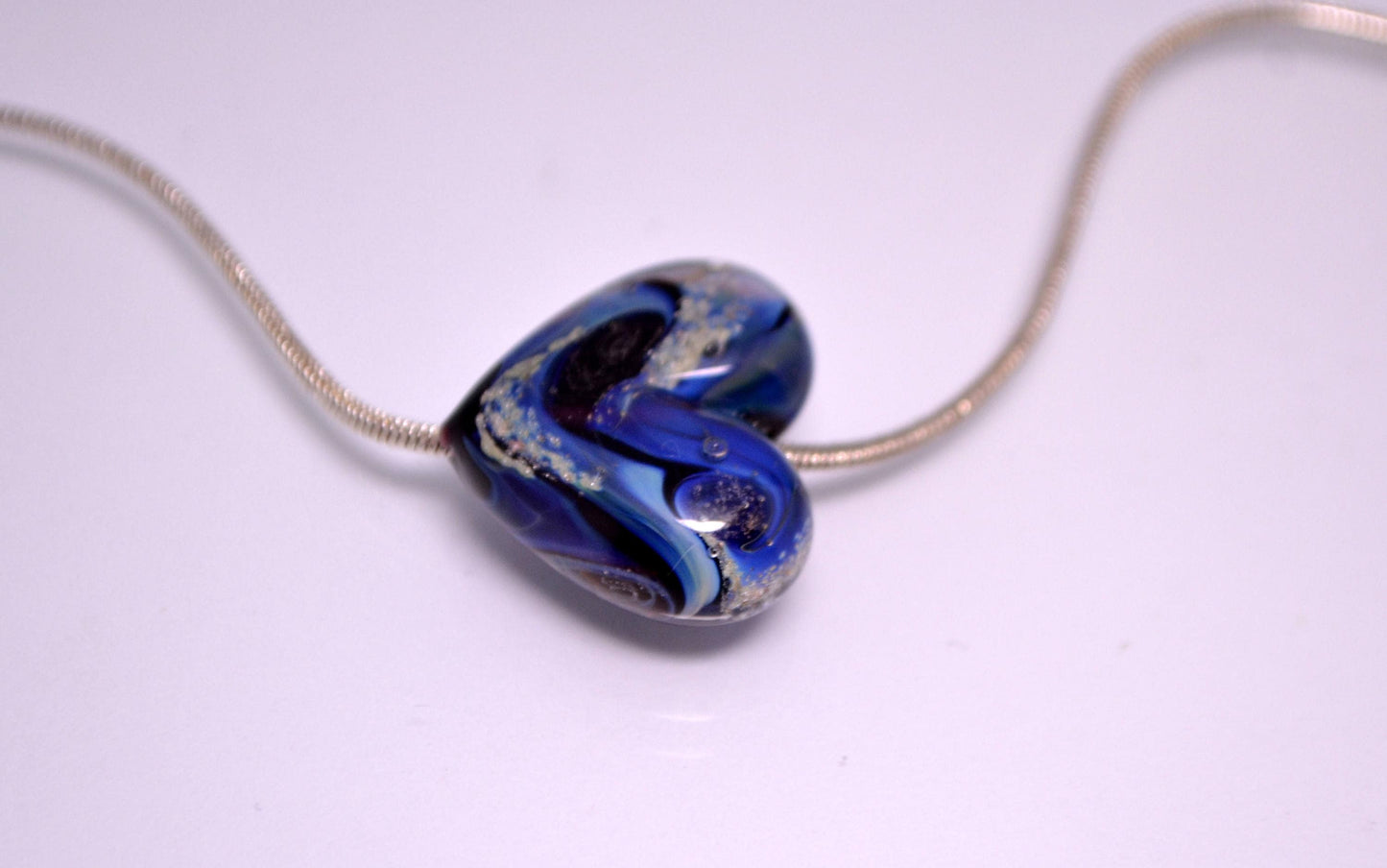 blue heart jewelry romantic bead wedding jewelry making glass heart sea glass bead shaped necklace blue artisan lampwork glass color heart