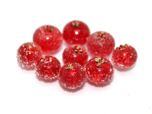 Red frost currant glass beads, Frosted glass berries, Lampwork berry, Lampwork currant, Glass Redcurrant,Lampwork glass beads,Handmade beads