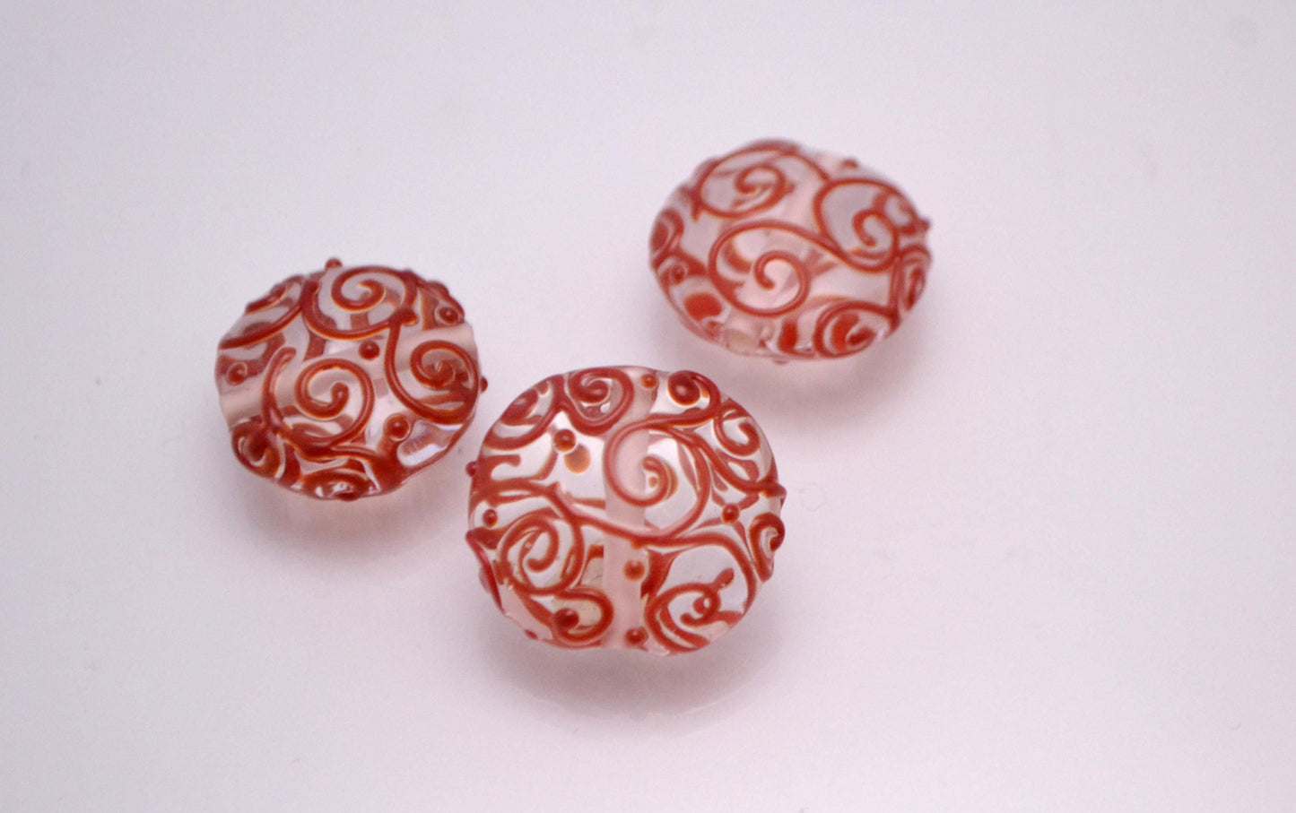 clear jewelry making bead artisan lampwork set colorful jewelry bead lentils bead handmade jewelry making set clear red glass bead coin