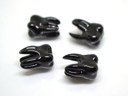 Black Glass tooth beads, Root tooth beads, Molar beads, Dentist gift prank, Teeth beads for jewelry, Lampwork beads, Teeth necklace