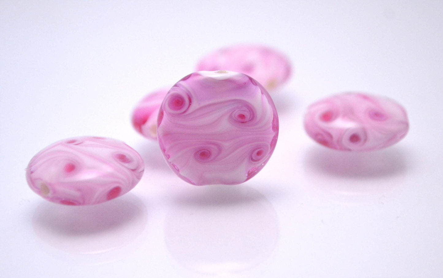 lampwork bead pink lentils bead murano glass bead jewelry making bead pink glass charm bead artisan lampwork galaxy bead Italian glass