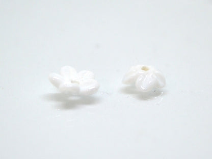 Mini flower beads, White opaque beads, Wedding flowers, Flower embellishment, Flower applique, tiny flowers