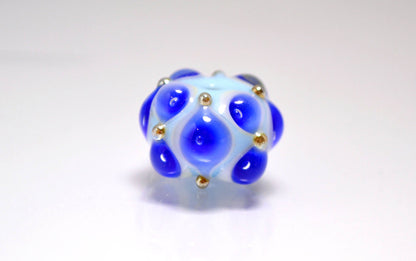 Lampwork bead handmade lampwork focal bead artisan lampwork red black white blue bead space bead lampwork bracelet  Jewelry Supply rondelle