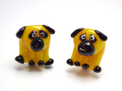 glass dog charm year of the dog new year 2018 gift dog pendant new year pendant dog kids jewelry making yellow dog black dog smiling dog