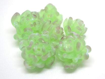 Glass succulent beads, Matte glass beads, Frosted glass beads, Home flowers,Cactus miniature,Succulent sculpture, Cacti figurine,Tiny cactus