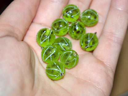 Glass gooseberry beads, Lampwork gooseberry beads, Glass berries, Gardener gift, Fruit sculpture, Forrest berry, Garden berry, Half drilled