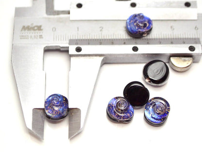 blue purple glass beads for bracelet making jewelry helix lampwork beads glass snail beads sparkling bead set lampwork artisan rainbow shell