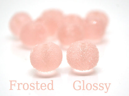 Handmade frosted glass pink beads, Chunky Bubblegum, Gumball bead, sugar coated beads, Artisan lampwork, 13mm glass bead Rondelle pale pink
