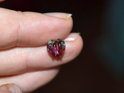 Pink Magenta flower beads, Berry floral beads, Pink yarrow glass beads, Very berry glass beads, 7mm flower beads, Artisan lampwork