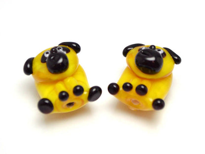 glass dog charm year of the dog new year 2018 gift dog pendant new year pendant dog kids jewelry making yellow dog black dog smiling dog