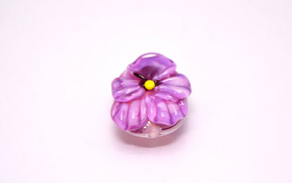 Pansy jewelry pansy lampwork bead pansy jewelry supply violet flower violet glass bead violet jewelry Floral Lampwork artisan lampwork