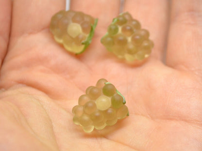 lampwork yellow raspberry, Frost glass berries, Lampwork berry, Lampwork fruit beads, Glass Raspberry