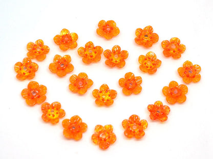 orange jewelry flower necklace making set handmade jewelry making set orange wildflower sunny orange glass beads transparent orange bright
