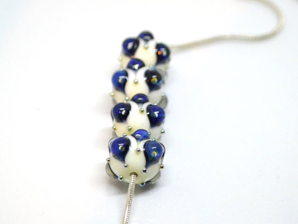 blue lampwork blue white lampwork glass beads white glass beads rondelle glass bead ocean drop ocean blue glass beads ocean jewelry supply