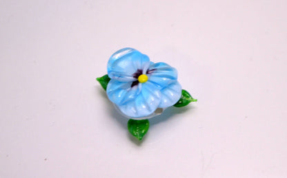 Making jewelry blue flower bead Lampwork glass violet jewelry summer blue jewelry flower jewelry Floral artisan lampwork pretty chic jewelry