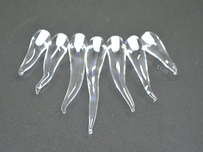 Clear Lampwork Icicle, Handmade lampwork, Icicle Glass Beads, Icicle jewelry, Winter jewelry, Christmas beads, Icicle pendant, half-drilled